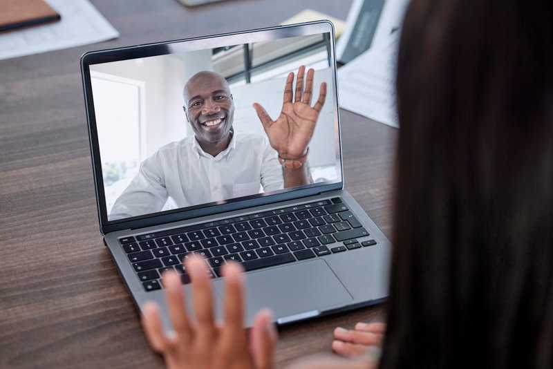 computer with survey on screen